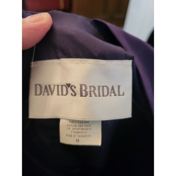 David's bridal Cotton Satten Halter Pleated Mini Dress 8 Bridesmaid Wedding Prom - Picture 9 of 9